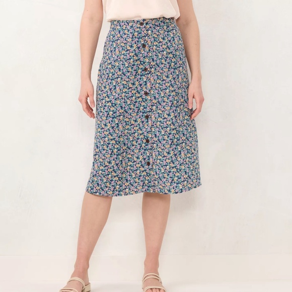 LC Lauren Conrad Button Front Midi Floral Skirt - Picture 6 of 6